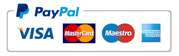 Logos of paypal, visa, mastercard, maestro, and american express displayed on a green background.