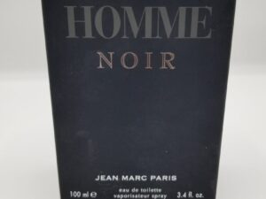 A bottle of jean marc paris homme noir perfume.