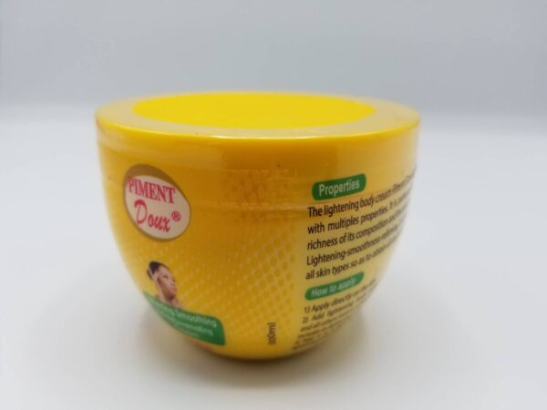 A yellow container with a label on it