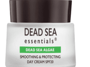 Dead Sea Essentials Smoothing & Protecting Day Cream with SPF20, Natural Vegan Anti-Aging Skin Moisturizer – 1.69 FL oz, 50 ml.