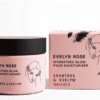 A pink Crabtree & Evelyn Evelyn Rose Hydrating Glow Face Moisturizer 50ml 1.6 fl oz container with black lid and black lid.