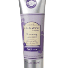 A tube of A La Maison Scented Foot Cream With Rosemary Lavender - 5 oz on a white background.