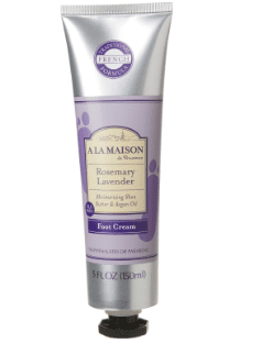 A tube of A La Maison Scented Foot Cream With Rosemary Lavender - 5 oz on a white background.