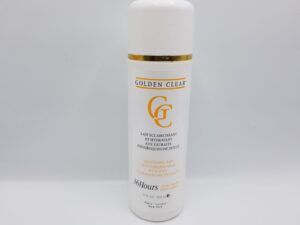 A Golden Clair Lightening and Hydrating Lotion with a white label on it.