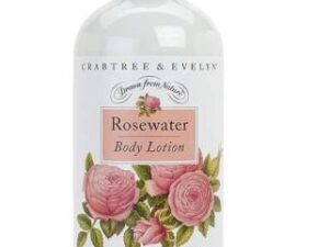 A bottle of Crabtree & Evelyn Rosewater Body Lotion 16.9 fl oz.