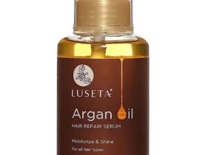 Luseta Argan Oil Hair Serum - 3.38 Fl oz with a bottle on a white background.