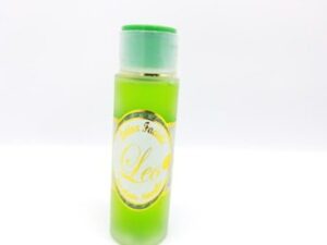 A bottle of LEO Natural Plant Facial Lotion with a lid on it.