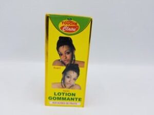 A box of TC TOUCHEClaire Lotion Gommante aux Acides de Fruits goatee on a white background.