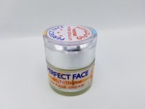 A bottle of Perfect Face Glutathione UV FACE CREAM on a white background.