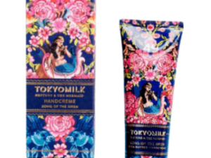 A tube of TOKYO MILK NEPTUNE & THE MERMAID Song Of The Siren Hand Cream - 2.7oz with a floral pattern.