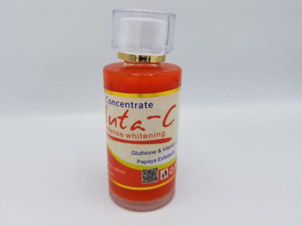 A bottle of Gluta-C Intense Whitening Concentrate - 100ml, featuring a qr code on the label.