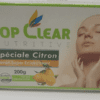 A box of soap with a woman 's face in the background.