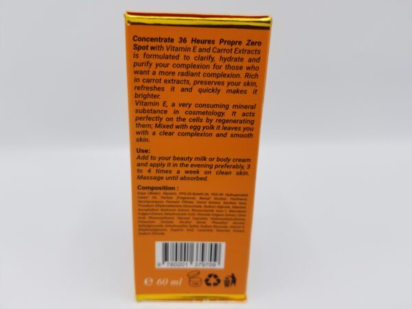 36 Heures Propre Zero Spot Concentrate with Carrot Extracts and Vitamin E 60ml - Image 3