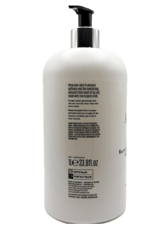 Scottish Fine Soaps Au Lait Cashmere Bath & Shower Cream – 33.8 fl oz