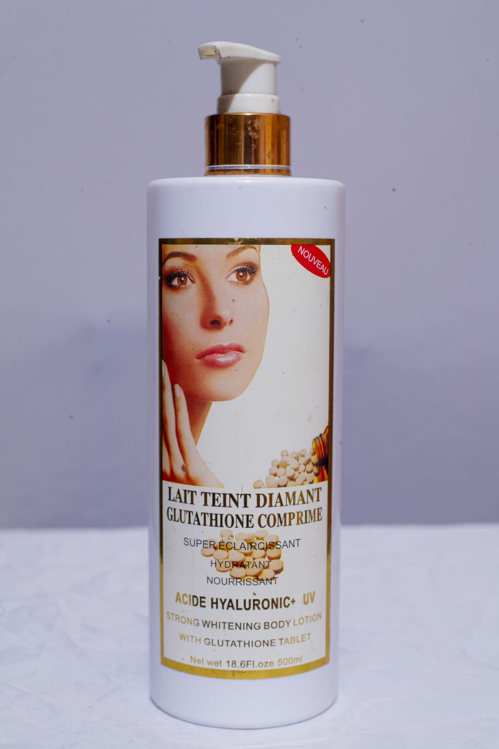 Lait Teint Diamant Glutathione Body Lotion 500ml – Brightening & Hydrating Skin Treatment