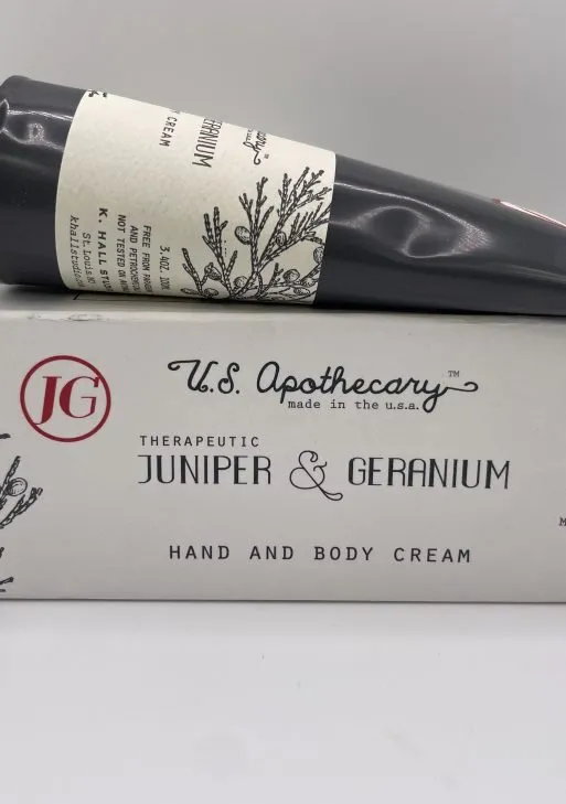 U.S. Apothecary Therapeutic Juniper & Geranium Hand and Body Cream – 3.4 oz (100 ml)